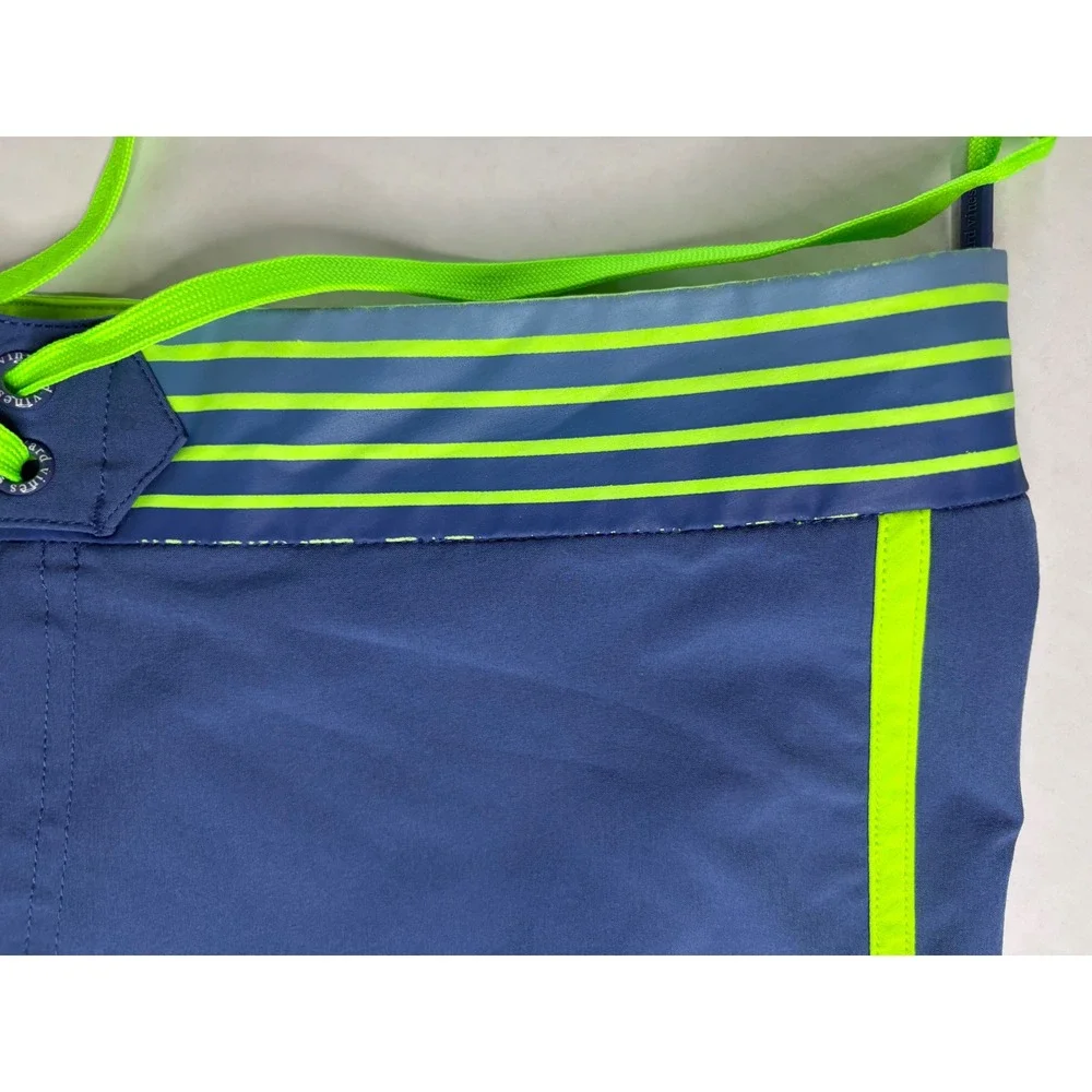 Vineyard Vines Boys Blue Neon Green Board Shorts Swim Trunks‎ Size M 12-14